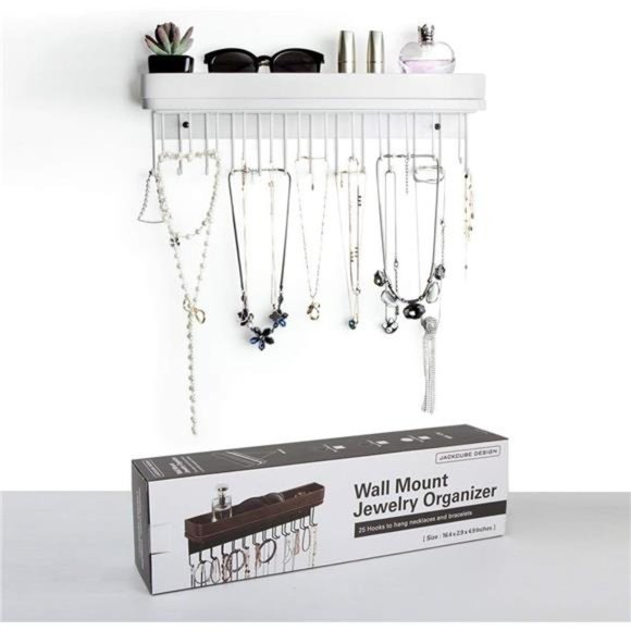 Hanging Jewelry Organizer Necklace Hanger Bracelet Holder Wall Mount Necklace - Picture 3 of 7